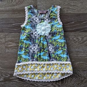Mustard Pie Floral Crochet Sleeveless Top Size 4